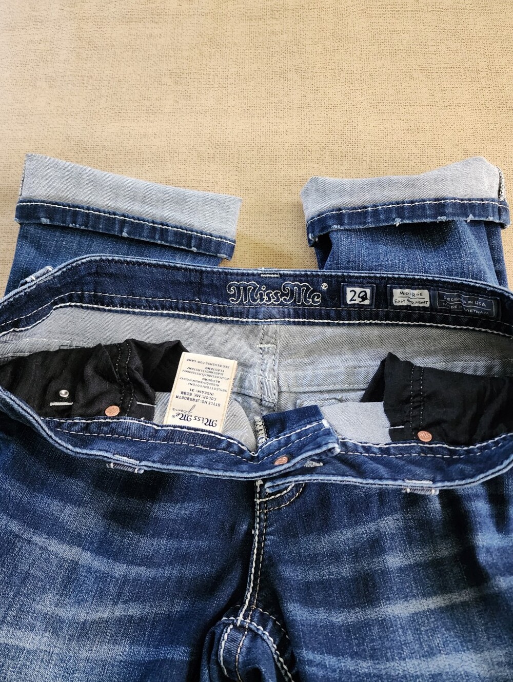 Miss Me Jeans Angel Wing Embellished 29 Women Easy Straight - Picture 8 of 12